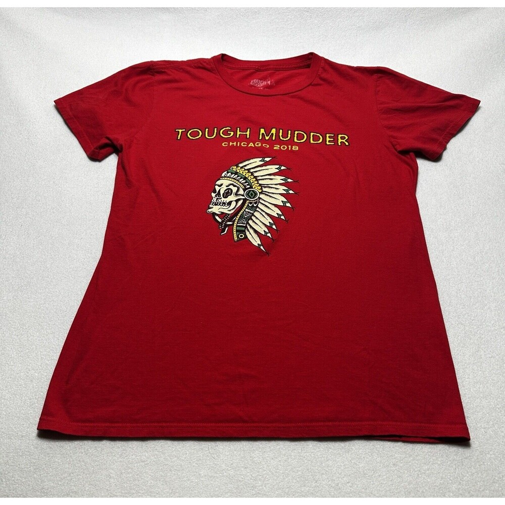 Chicago Tough Mudder 2018 Shirt Adult Medium Red Short Sleeve Pullover